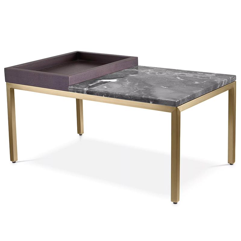 Приставной стол Eichholtz Side Table Forma Латунь Коричневый Серый Приставной стол Eichholtz Side Table Forma Латунь Коричневый Серый в Брянске | Loft Concept