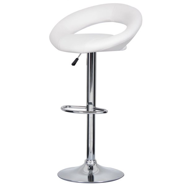 Барный стул Ring Dark White Хром Белый Барный стул Ring Dark White Хром Белый в Брянске | Loft Concept