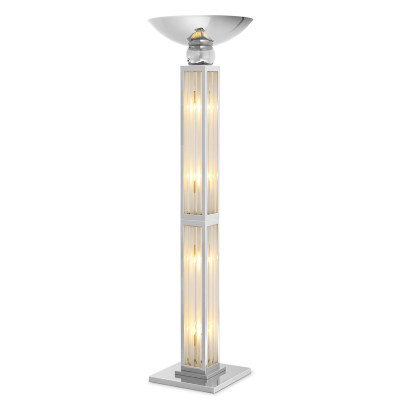 Торшер Eichholtz Floor Lamp Dorrell Никель Прозрачный Торшер Eichholtz Floor Lamp Dorrell Никель Прозрачный в Брянске | Loft Concept