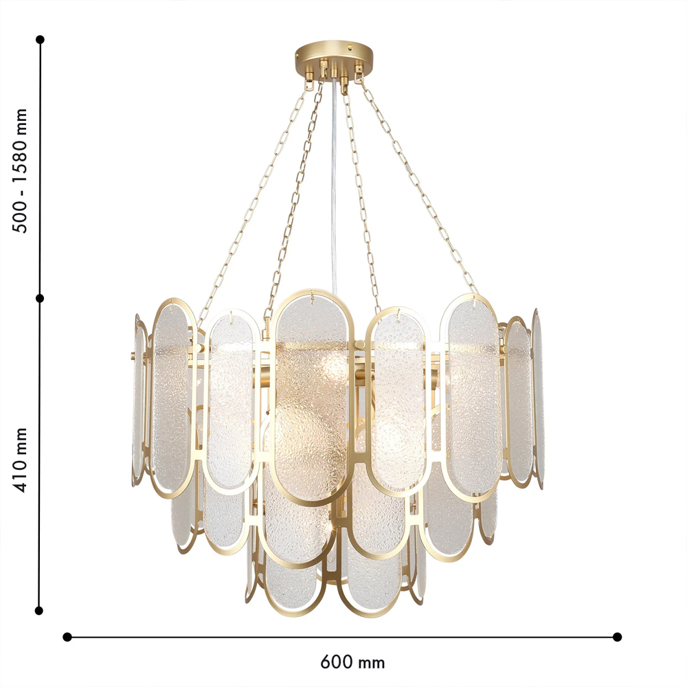 Люстра с многослойным эффектом из овальных элементов из непрозрачного стекла Conformation в Брянске