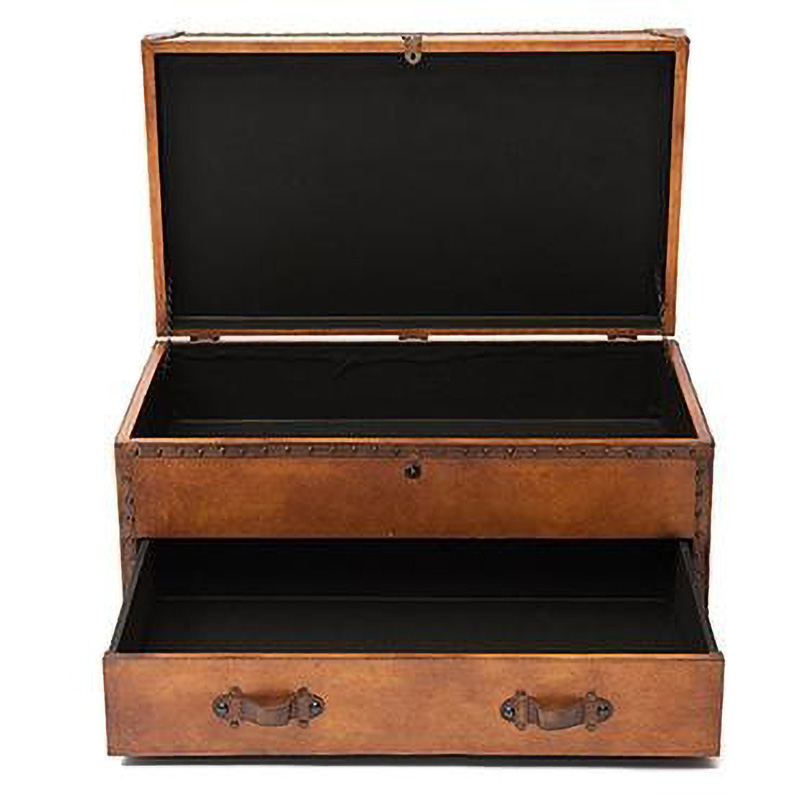 Стол-сундук Vintage buffalo leather chest-table Коричневый винтаж в Брянске | Loft Concept 