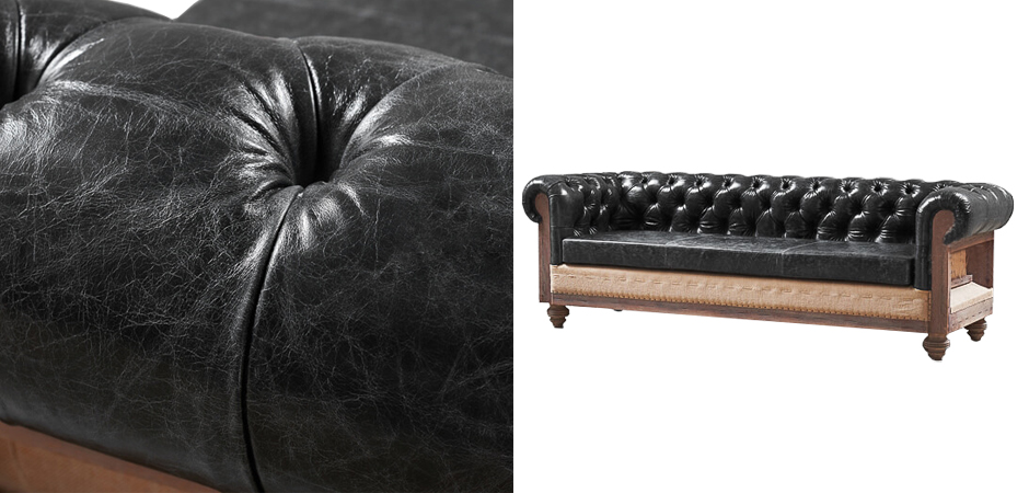 Диван Deconstructed Chesterfield Sofa triple Black leather Диван Deconstructed Chesterfield Sofa triple Black leather - Loft-Concept в Брянске