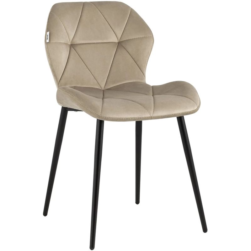 Стул Jeroen Chair II Бежевый Велюр Бежевый Черный Стул Jeroen Chair II Бежевый Велюр Бежевый Черный в Брянске | Loft Concept