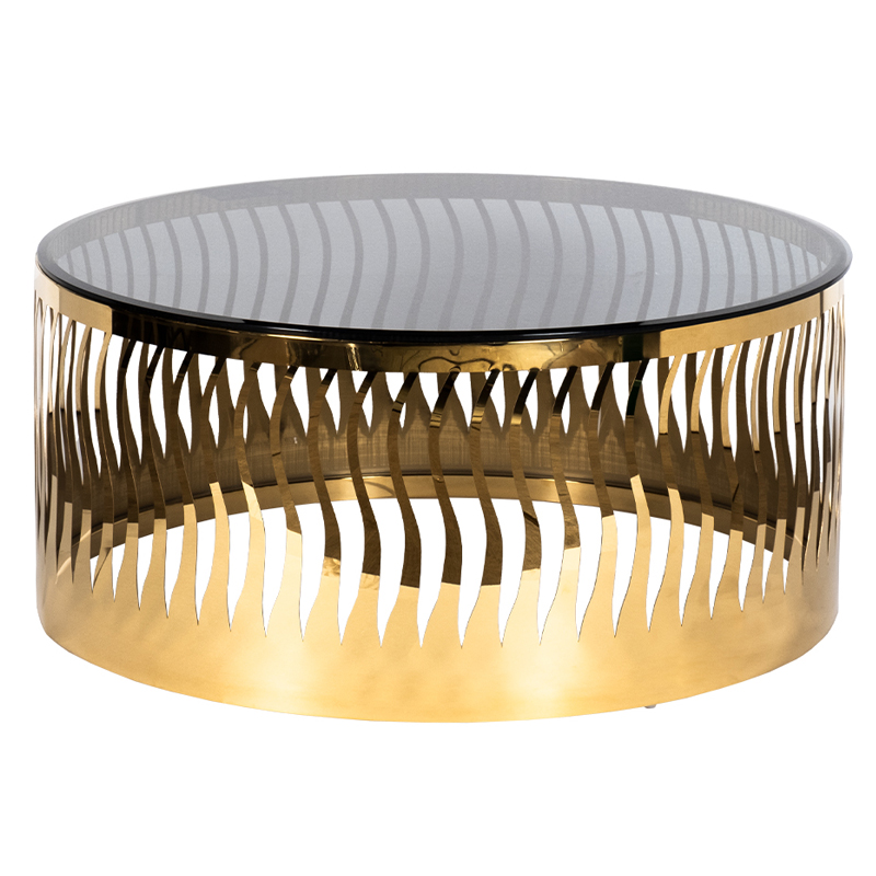 Кофейный стол Emerson Coffee Table Глянцевое золото Стекло Смок Кофейный стол Emerson Coffee Table Глянцевое золото Стекло Смок в Брянске | Loft Concept
