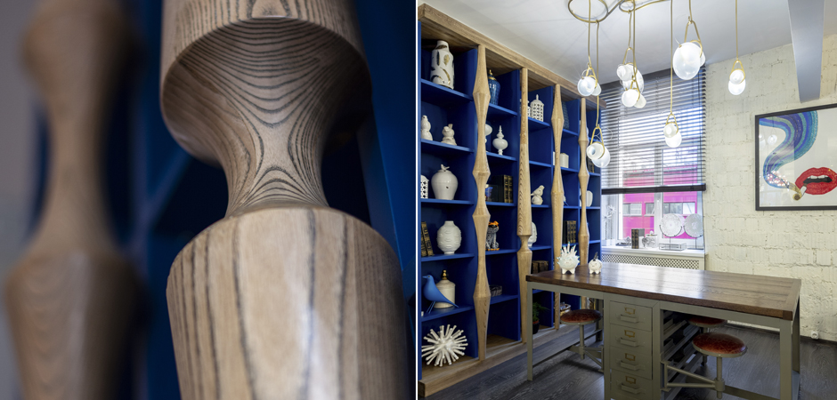 Стеллаж Oak Columns & Blue Стеллаж Oak Columns & Blue - Loft-Concept в Брянске