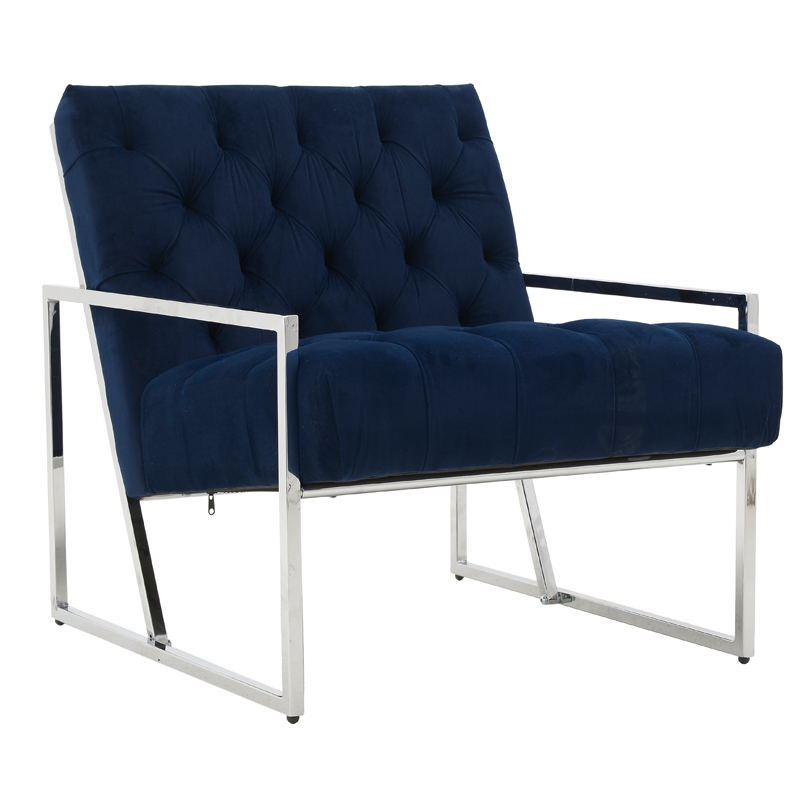 Кресло Ibbie Chair blue Темно-синий Хром Кресло Ibbie Chair blue Темно-синий Хром в Брянске | Loft Concept