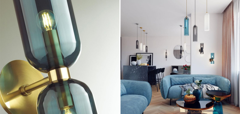 Бра Articolo Double Cup Синее Бра Articolo Double Cup Синее - Loft-Concept в Брянске