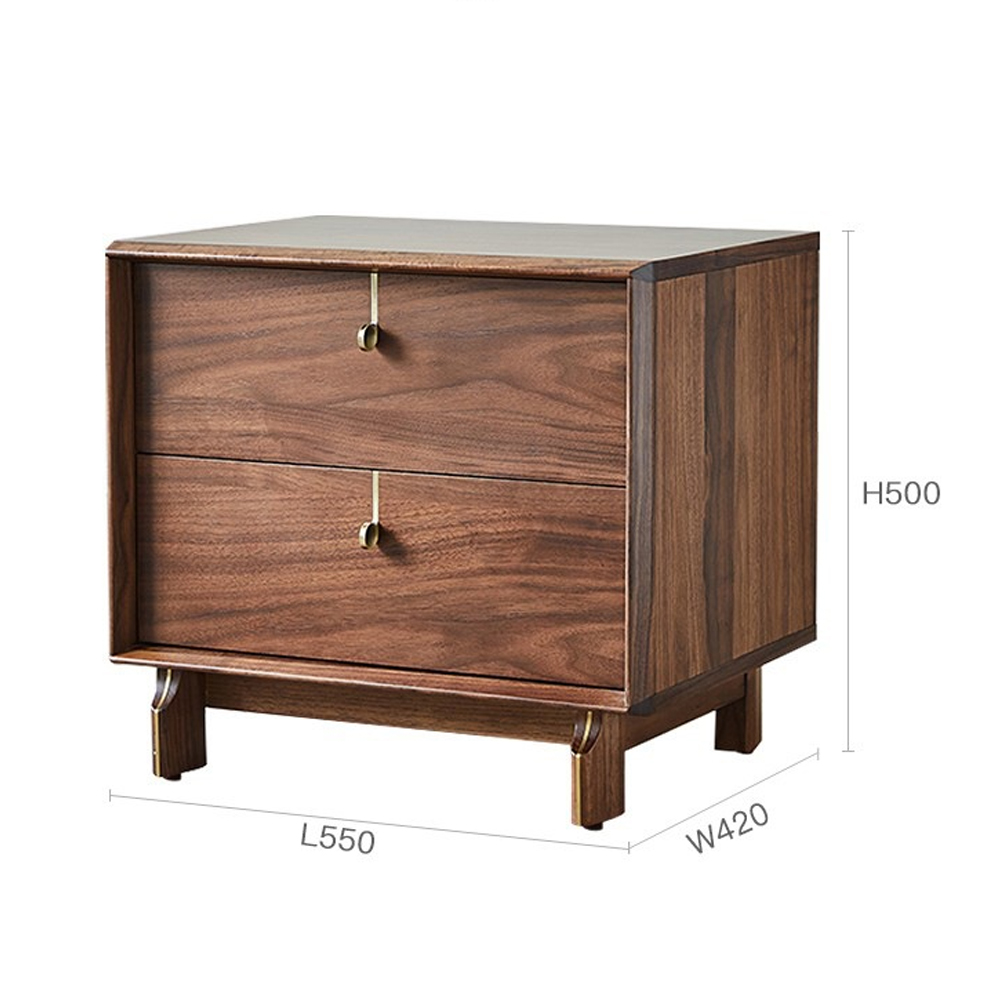 Прикроватный деревянный столик с ящиками Moon Walnut Furniture Прикроватный деревянный столик с ящиками Moon Walnut Furniture в Брянске