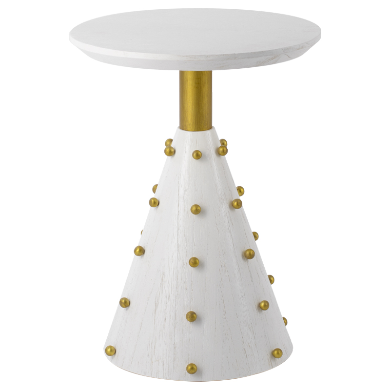 Las Vegas Side Table White Burl ivory ( слоновая кость ) Золотой в Брянске | Loft Concept 