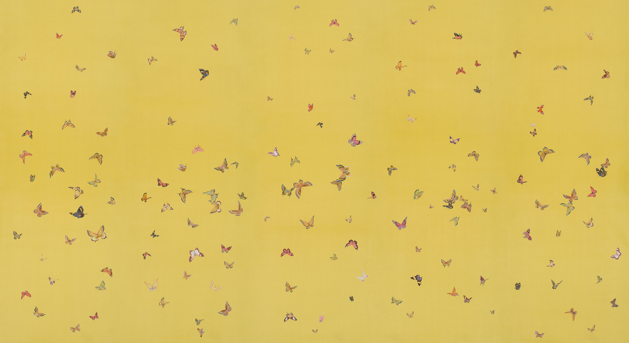 Обои ручная роспись Butterflies Monarch on dyed paper Обои ручная роспись Butterflies Monarch on dyed paper - постер Loft-Concept в Брянске