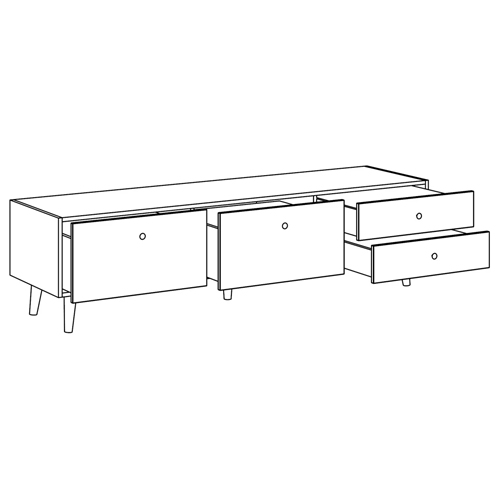 Длинная ТВ-тумба с принтом на ящиках Elise TV Stand в Брянске