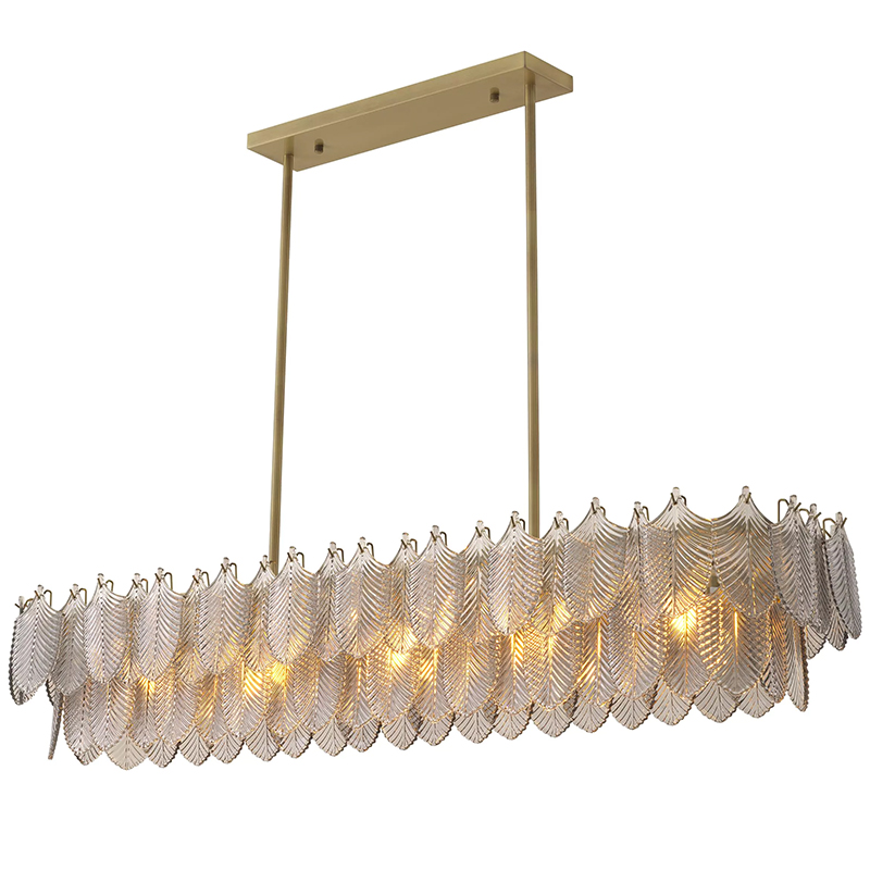 Люстра Eichholtz Chandelier Verbier Rectangular Стекло Смок Латунь Люстра Eichholtz Chandelier Verbier Rectangular Стекло Смок Латунь в Брянске | Loft Concept