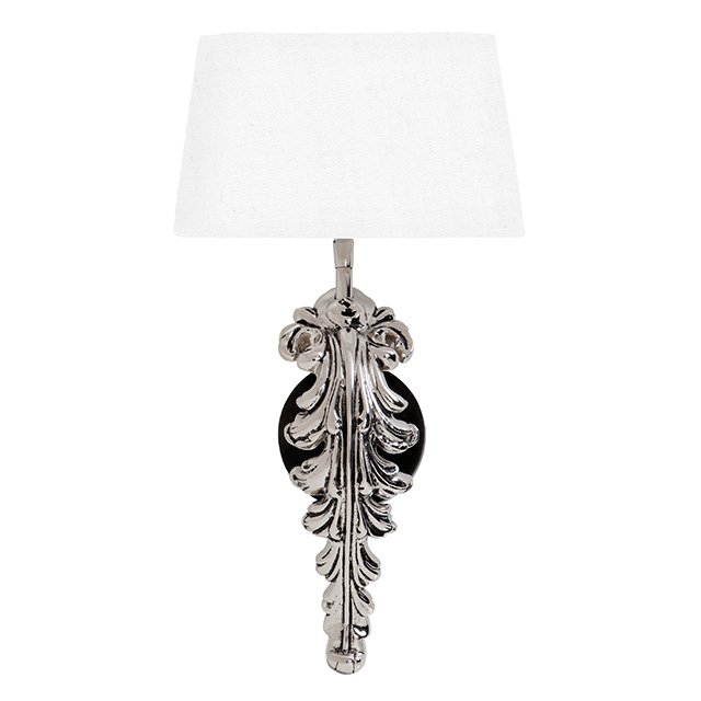 Бра Eichholtz Wall Lamp Beau Site Nickel+White Никель Белый Бра Eichholtz Wall Lamp Beau Site Nickel+White Никель Белый в Брянске | Loft Concept