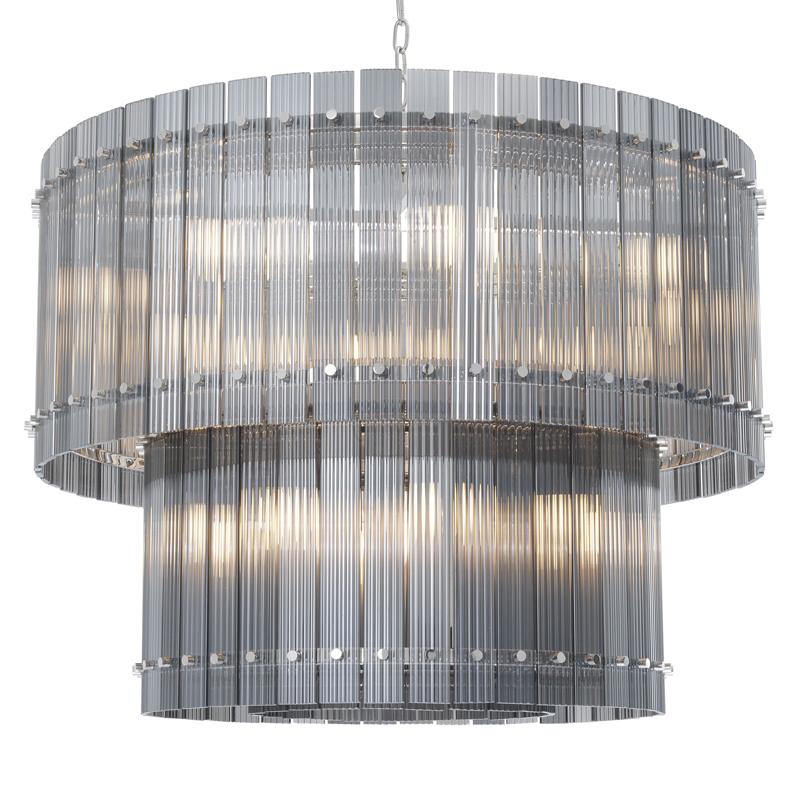 Люстра Eichholtz Chandelier Ruby L smoke Никель Стекло Смок Люстра Eichholtz Chandelier Ruby L smoke Никель Стекло Смок в Брянске | Loft Concept