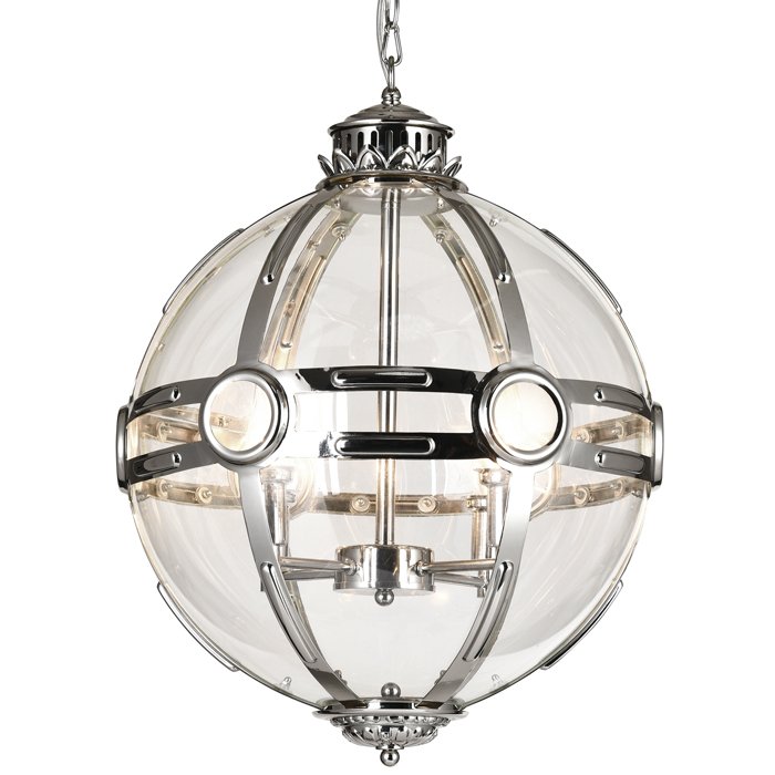 Люстра Eichholtz Lantern Hagerty Silver Прозрачное Стекло Хром Люстра Eichholtz Lantern Hagerty Silver Прозрачное Стекло Хром в Брянске | Loft Concept