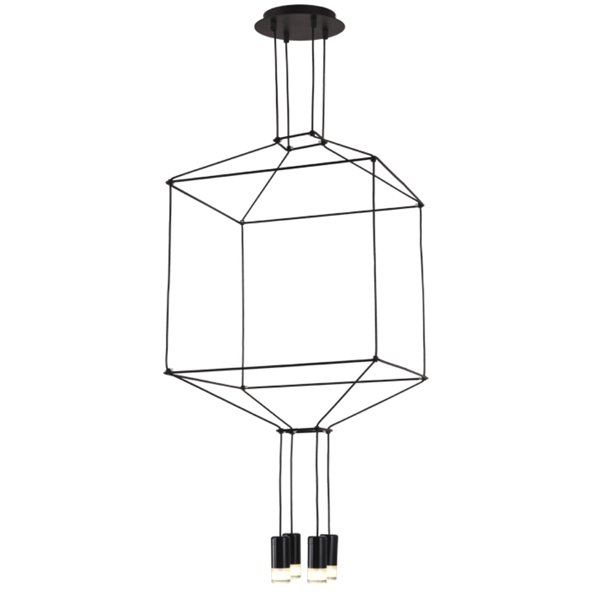 Vibia Wireflow Chandelier 0311 LED Suspension lam Черный в Брянске | Loft Concept 