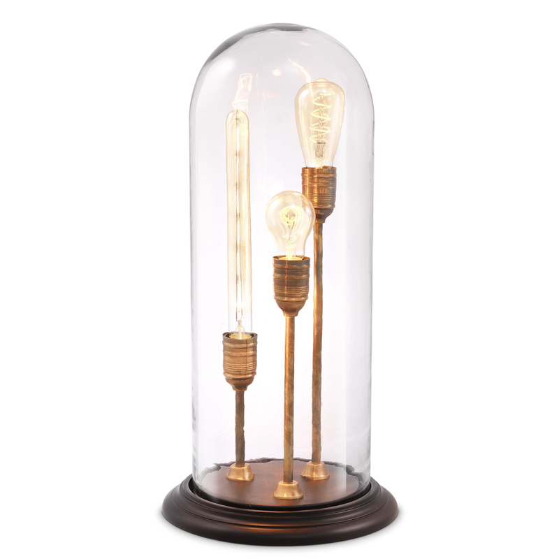 Настольная лампа Eichholtz Table Lamp Spance Черный Винтажная латунь Прозрачный Настольная лампа Eichholtz Table Lamp Spance Черный Винтажная латунь Прозрачный в Брянске | Loft Concept