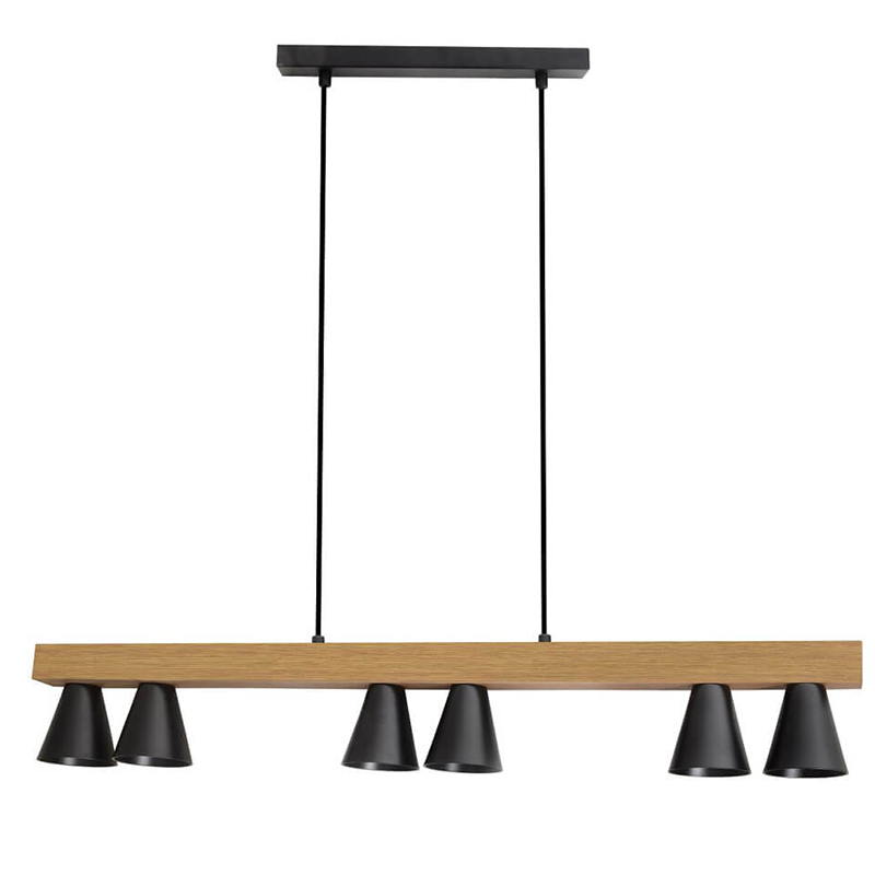 Люстра Marius Cone Linear Chandelier Черный Древесина Люстра Marius Cone Linear Chandelier Черный Древесина в Брянске | Loft Concept