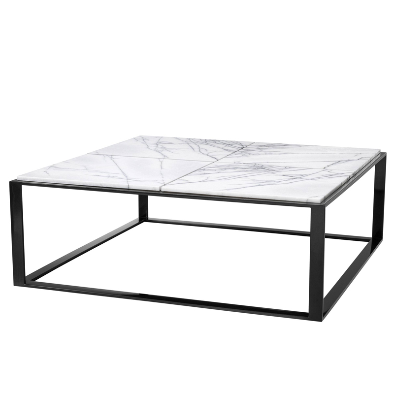 Кофейный стол Eichholtz Coffee Table San Ramon Черный Белый Мрамор Bianco Кофейный стол Eichholtz Coffee Table San Ramon Черный Белый Мрамор Bianco в Брянске | Loft Concept