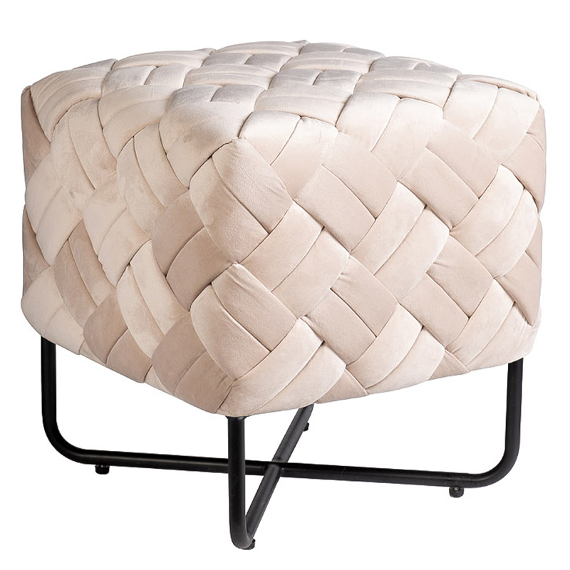 Пуф Cadice Pouf Бежевый Черный Пуф Cadice Pouf Бежевый Черный в Брянске | Loft Concept