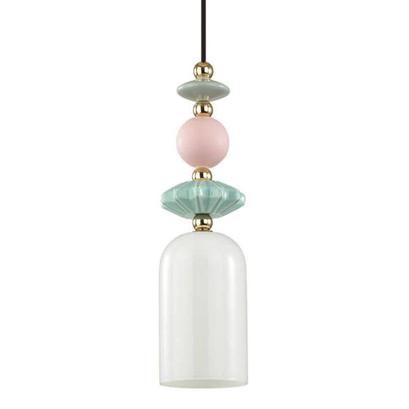 Подвесной светильник Iris hanging lamp candy Белое матовое стекло Розовый пастельный Зеленый Подвесной светильник Iris hanging lamp candy Белое матовое стекло Розовый пастельный Зеленый в Брянске | Loft Concept