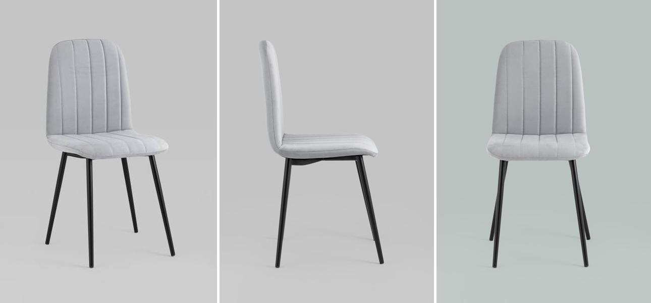 Стул Easy Chair Велюр Светло-Серый цвет - фото