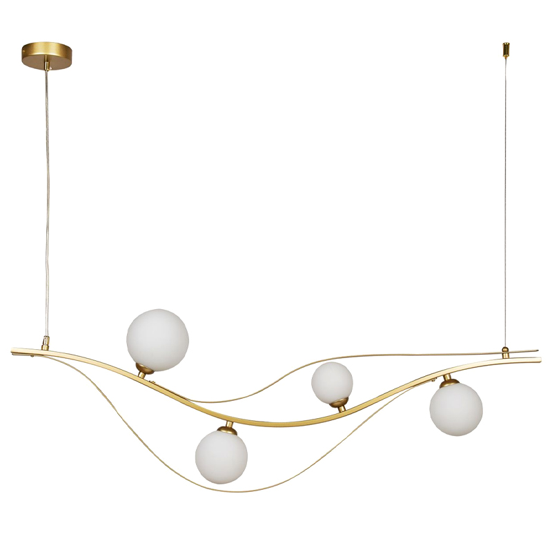 Люстра изогнутой формы Golden Pearl Белый Золотой Люстра изогнутой формы Golden Pearl Белый Золотой в Брянске | Loft Concept