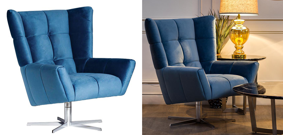 Кресло вращающееся Lord Armchair blue Кресло вращающееся Lord Armchair blue - Loft-Concept в Брянске