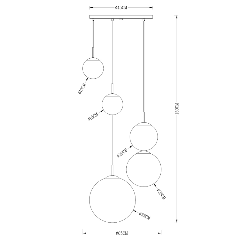 Люстра Ball Sunrise Pendant lamp smok 5 плафона Люстра Ball Sunrise Pendant lamp smok 5 плафона в Брянске