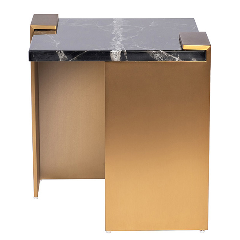 Приставной стол tormund Side Table матовое золото Черный Мрамор Nero Приставной стол tormund Side Table матовое золото Черный Мрамор Nero в Брянске | Loft Concept