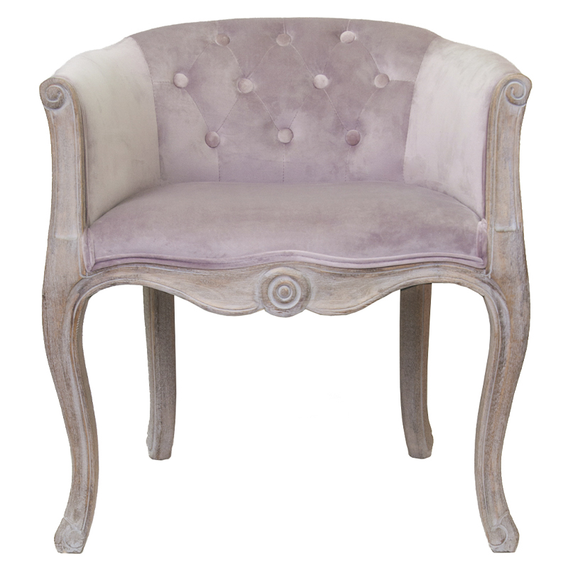 Кресло низкое в стиле прованс Розовый Велюр Louis French Armchair Розовый Серо-бежевый Кресло низкое в стиле прованс Розовый Велюр Louis French Armchair Розовый Серо-бежевый в Брянске | Loft Concept