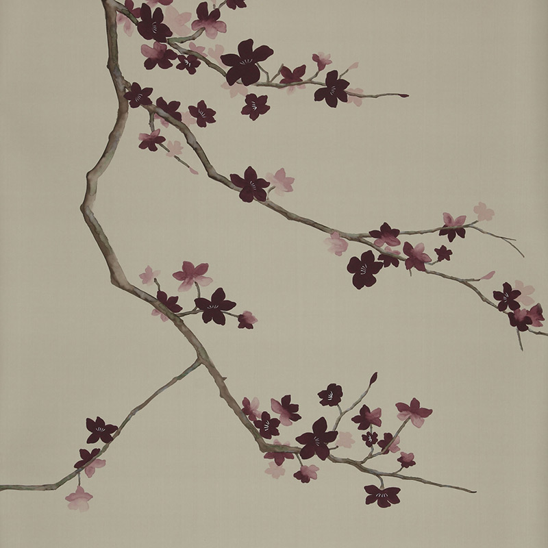 Обои ручная роспись Cherry Tree Special Colourway on Icefield dyed silk Обои ручная роспись Cherry Tree Special Colourway on Icefield dyed silk в Брянске | Loft Concept