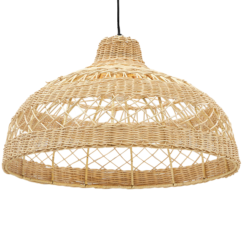 Подвесная люстра с плетеным абажуром Eman Wicker Chandelier Бежевый Черный Подвесная люстра с плетеным абажуром Eman Wicker Chandelier Бежевый Черный в Брянске | Loft Concept