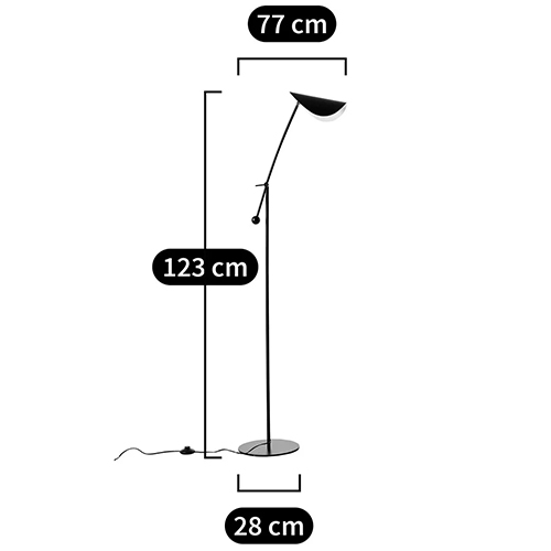 Торшер с поворотным плафоном Aracea Black Floor Lamp Торшер с поворотным плафоном Aracea Black Floor Lamp в Брянске
