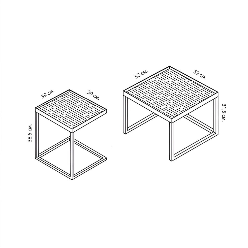 Комплект столиков с квадратными столешницами черные Black Table Combination Комплект столиков с квадратными столешницами черные Black Table Combination в Брянске