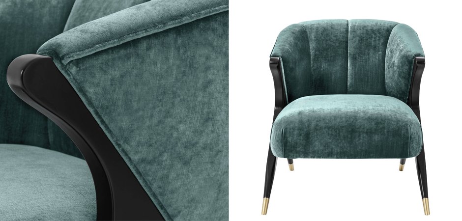 Кресло Eichholtz Chair Pavone Aegean Green Кресло Eichholtz Chair Pavone Aegean Green - Loft-Concept в Брянске