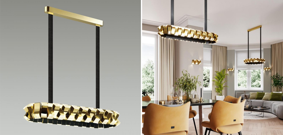 Люстра Rotus Gold Овальная Люстра Rotus Gold Овальная - Loft-Concept в Брянске