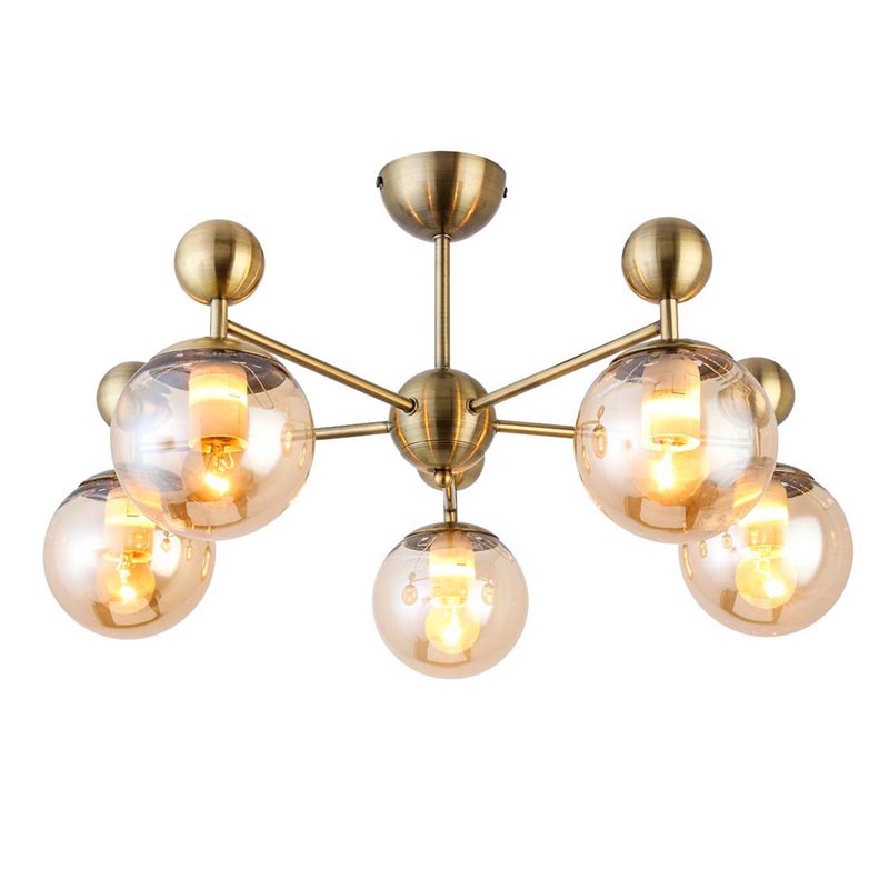 Потолочная люстра Demian Bronze Chandelier Бронза Янтарный Потолочная люстра Demian Bronze Chandelier Бронза Янтарный в Брянске | Loft Concept