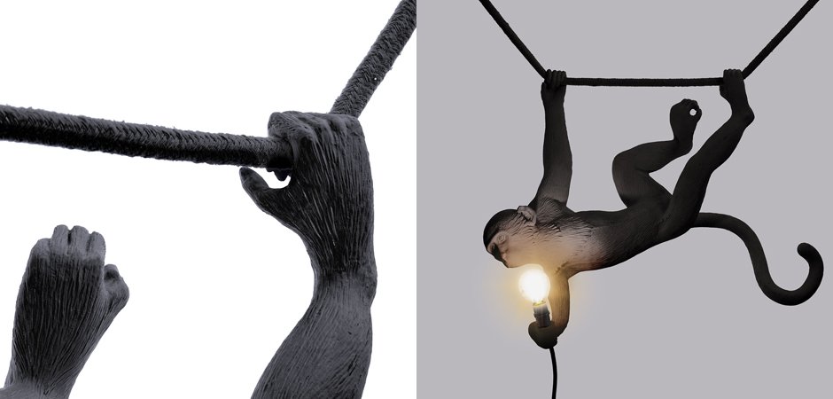 Подвесной светильник Seletti The Monkey Lamp Swing Black - Loft-Concept в Брянске