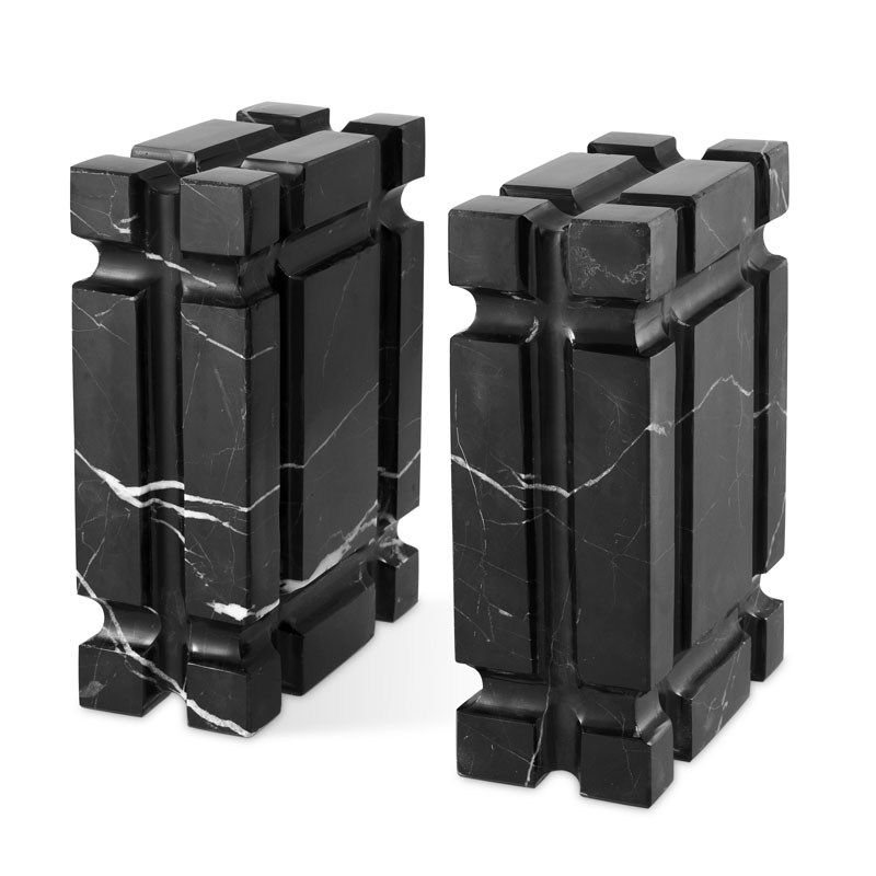 Держатель для книг Eichholtz BOOKEND LINEA SET OF 2 Черный Мрамор Nero в Брянске | Loft Concept 
