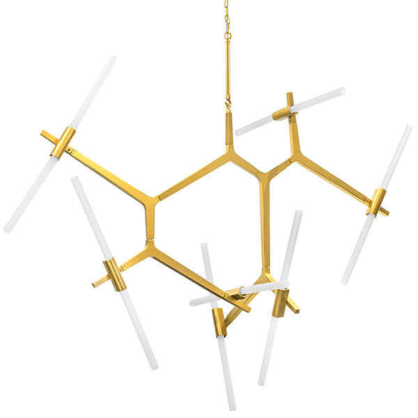 Люстра Agnes Chandelier Gold 14 Белый Золотой Люстра Agnes Chandelier Gold 14 Белый Золотой в Брянске | Loft Concept