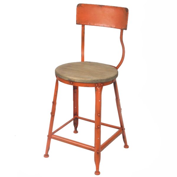 Барный стул Industrial Barstool Vintage Orange Оранжевый Коричневый в Брянске | Loft Concept 