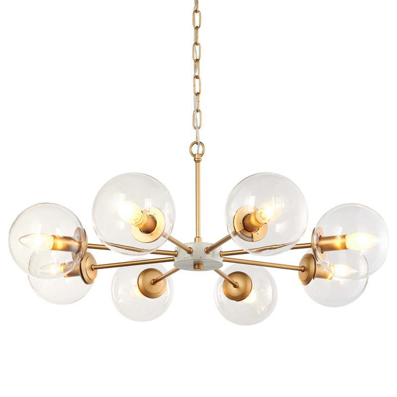 Люстра Monique Chandelier 78 Золотой Белый Прозрачный Люстра Monique Chandelier 78 Золотой Белый Прозрачный в Брянске | Loft Concept