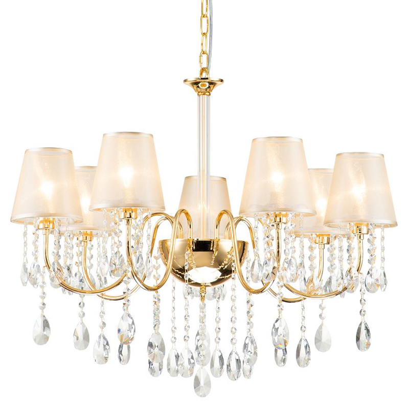 Люстра золотого цвета с хрустальным декором Dainty Light Золотой Янтарный Люстра золотого цвета с хрустальным декором Dainty Light Золотой Янтарный в Брянске | Loft Concept
