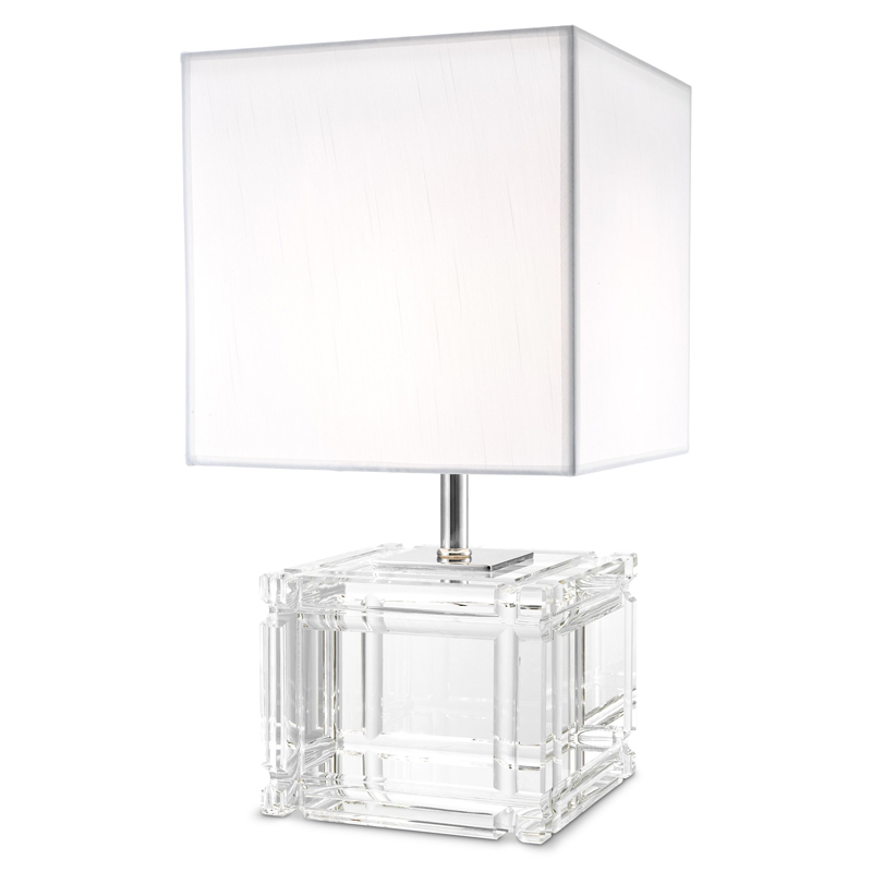 Настольная лампа Eichholtz Table Lamp Academia Прозрачный Белый Никель Настольная лампа Eichholtz Table Lamp Academia Прозрачный Белый Никель в Брянске | Loft Concept