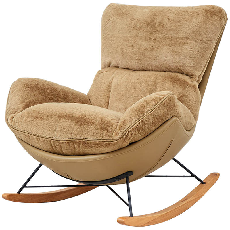 Кресло-качалка Kenneth Rocking Chair Коричневый Бежевый Древесина Кресло-качалка Kenneth Rocking Chair Коричневый Бежевый Древесина в Брянске | Loft Concept
