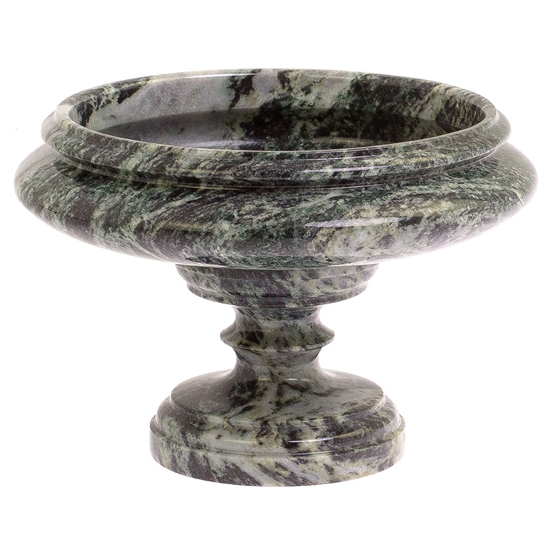 Фруктовница средняя из натурального камня Змеевик Шабровский Natural Stone Fruit Bowls Зеленый Черный в Брянске | Loft Concept 
