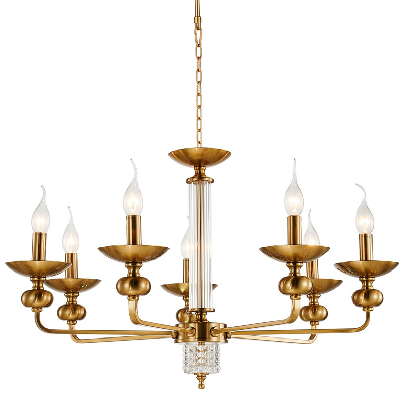 Люстра бронзового цвета со стеклянным декором Candelabrum D75 см Бронза Прозрачный Люстра бронзового цвета со стеклянным декором Candelabrum D75 см Бронза Прозрачный в Брянске | Loft Concept