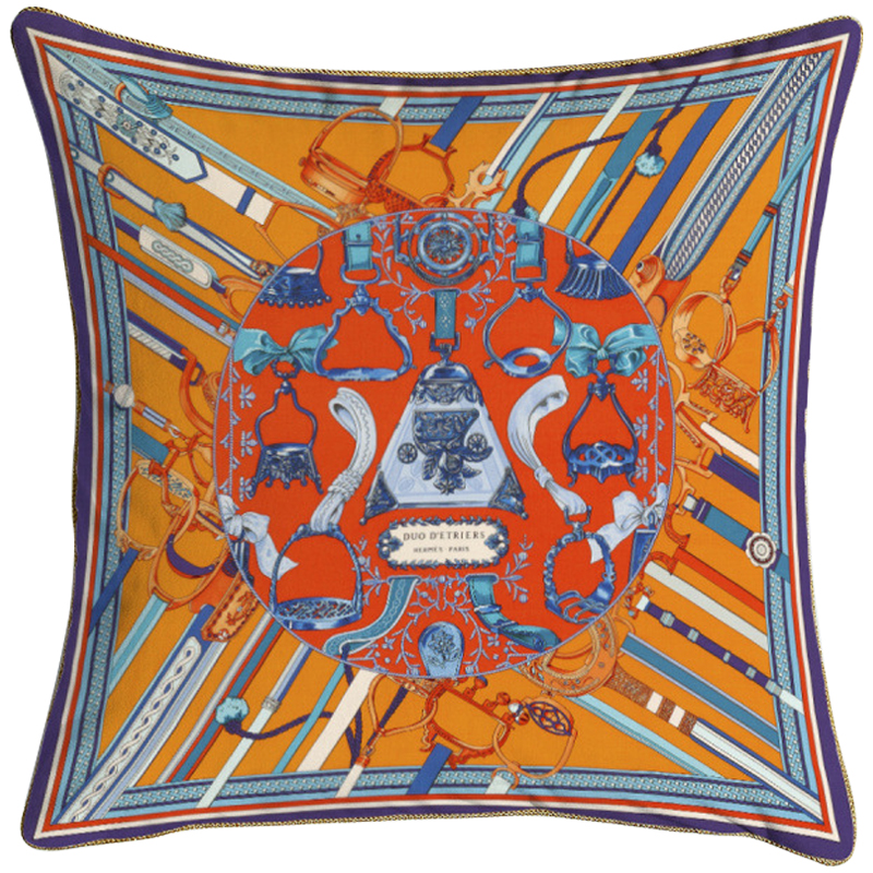 Декоративная подушка Hermes 63 Мульти Оранжевый Красный Синий Декоративная подушка Hermes 63 Мульти Оранжевый Красный Синий в Брянске | Loft Concept