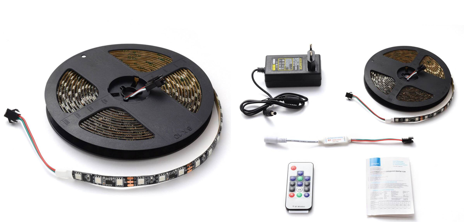 Комплект светодиодной влагозащищенной ленты 14,4W/m 60Led/m 5050SMD разноцветный 5M Комплект светодиодной влагозащищенной ленты 14,4W/m 60Led/m 5050SMD разноцветный 5M - Loft-Concept в Брянске